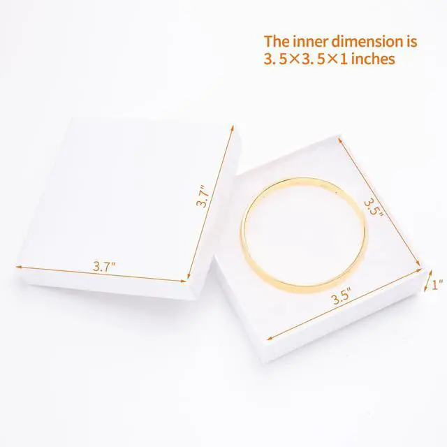 Alt view image 2 of 7 - 96 Pack 3.5x3.5x1 Inch Cardboard Jewelry Boxes,Bracelets,Earrings,Jewelry,Small Gift Packaging,Jewelry Gift Boxes with Lids and Filled with Cotton(White)