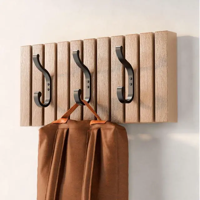 Alt view image 7 of 7 - Wall-Mount Coat Hooks, Heavy Duty 30LB Hooks for Hanging Coats, Bags, Backpacks, Keys, Hats Black Metal Hooks for Wall,Door (6 Pack)