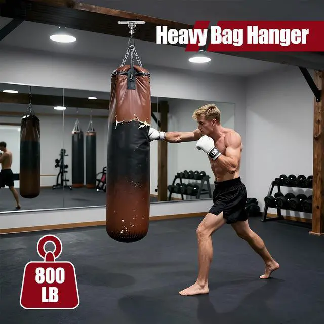 Alt view image 4 of 7 - Heavy Duty Punching Bag Hanger 180° +360° Rotation,Stainless Steel Wall Ceiling Mount Hook for Heavy Boxing Bag, Weight Training, Aerial Yoga Swing & Hammock