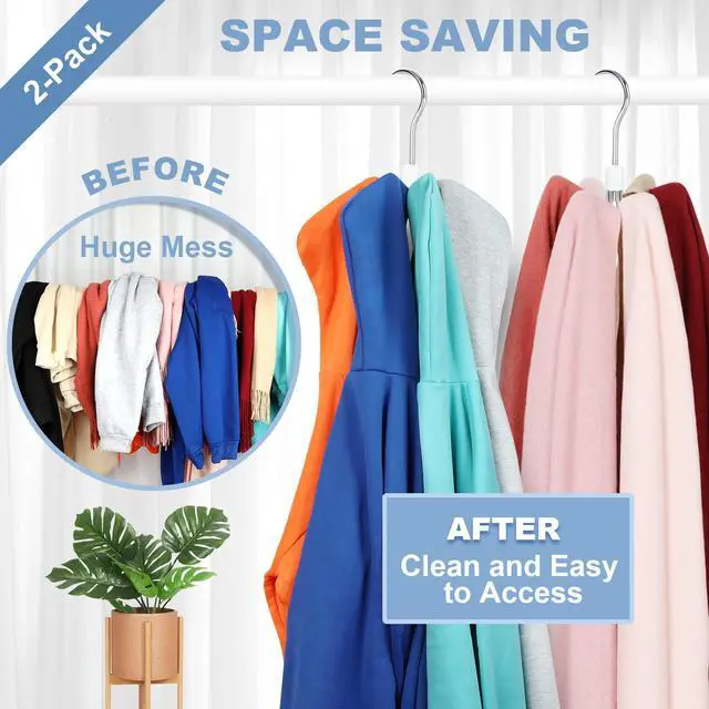 Alt view image 3 of 7 - Hoodie Hangers 2-Pack with 6 Cedar Balls, 360°Swivel Purse Hanger, Scarf Hanger, Closet Hooks, Handbag Organizer, Bra Hanger, Accessory Organizers for Scarf, Tanktop, Hat, Hoodie CT43C