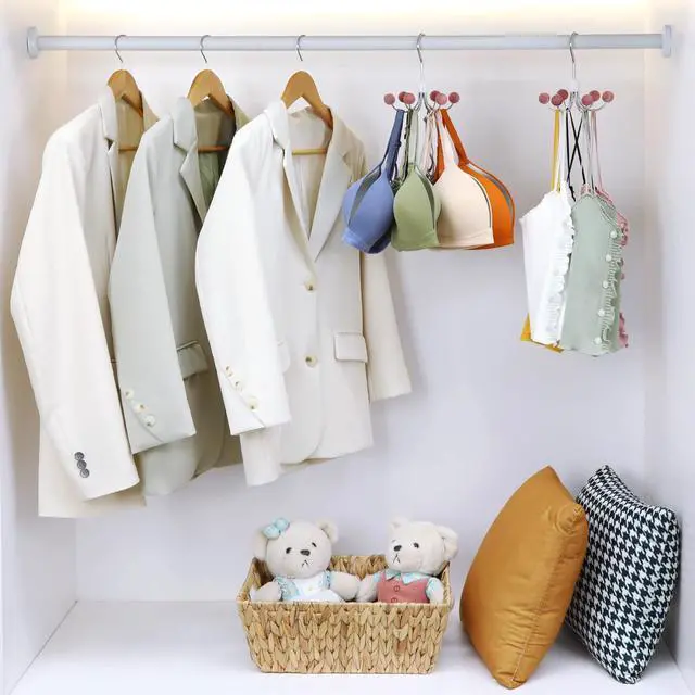 Alt view image 6 of 7 - Hoodie Hangers 2-Pack with 6 Cedar Balls, 360°Swivel Purse Hanger, Scarf Hanger, Closet Hooks, Handbag Organizer, Bra Hanger, Accessory Organizers for Scarf, Tanktop, Hat, Hoodie CT43C