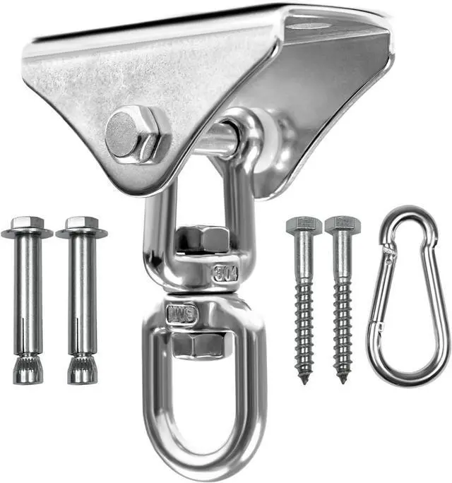 Main image of 1000 LB Punching Heavy Bag Hanger, Steel Heavy Duty Swing Hanger Bolts for Wood and Concrete - 360° Swing