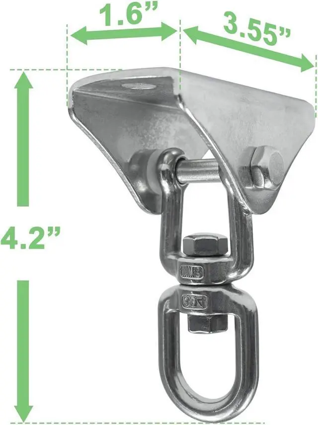 Alt view image 2 of 7 - 1000 LB Punching Heavy Bag Hanger, Steel Heavy Duty Swing Hanger Bolts for Wood and Concrete - 360° Swing