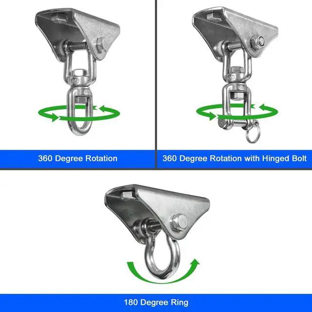 Alt view image 4 of 7 - 1000 LB Punching Heavy Bag Hanger, Steel Heavy Duty Swing Hanger Bolts for Wood and Concrete - 360° Swing