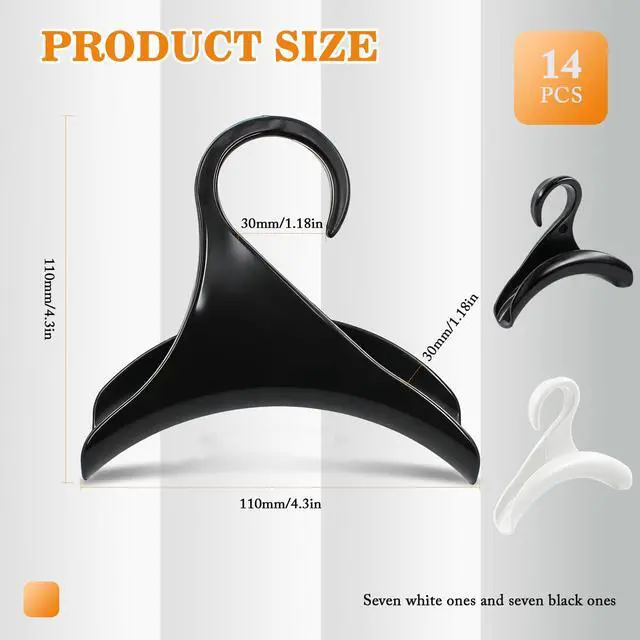 Alt view image 2 of 7 - 14Pcs Purse Hanger Hook Acrylic Bag Hook Handbag Organize Hanger for Closet Organizer Storage Purses Handbags Satchels Backpacks Tote Holder (Black & White)