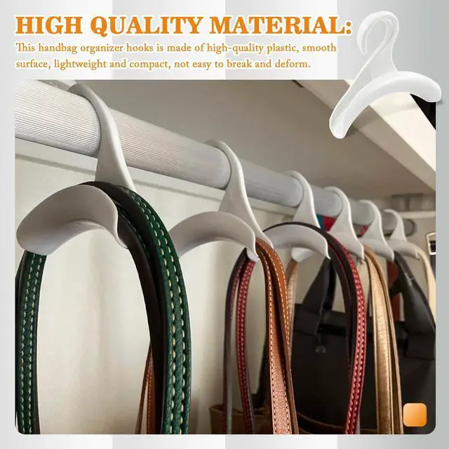 Alt view image 4 of 7 - 14Pcs Purse Hanger Hook Acrylic Bag Hook Handbag Organize Hanger for Closet Organizer Storage Purses Handbags Satchels Backpacks Tote Holder (Black & White)