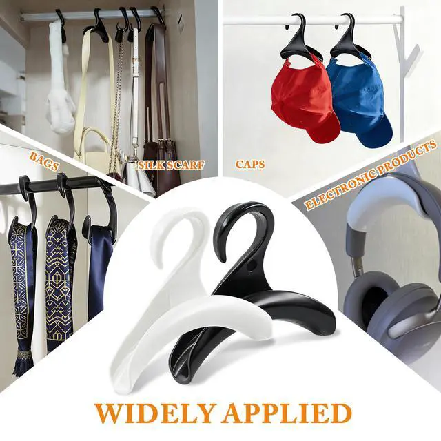 Alt view image 7 of 7 - 14Pcs Purse Hanger Hook Acrylic Bag Hook Handbag Organize Hanger for Closet Organizer Storage Purses Handbags Satchels Backpacks Tote Holder (Black & White)