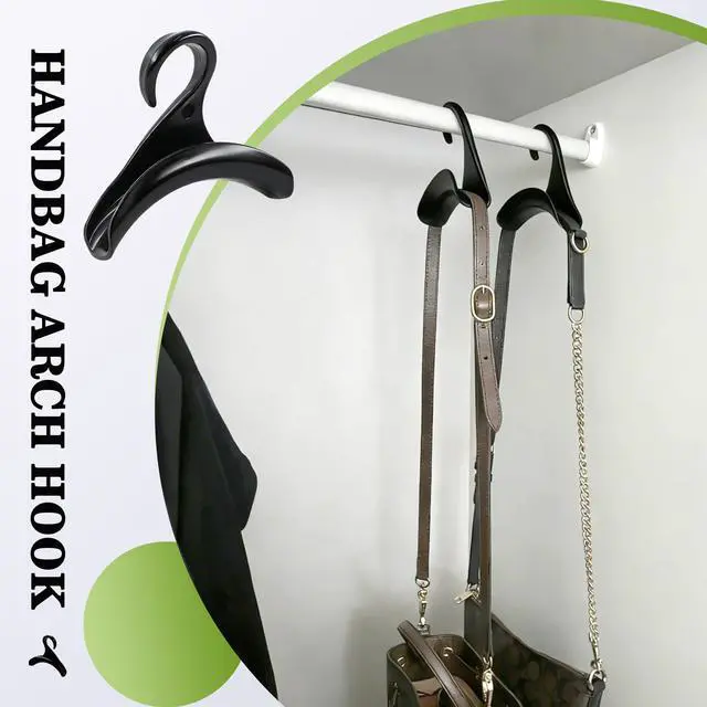 Alt view image 3 of 7 - 14Pcs Handbag Hangers Acrylic Handbag Hooks Purse Hanger Organizer Storage for Closet Organizer Storage Purses Tote Bag Backpacks Handbags Satchels (Black)
