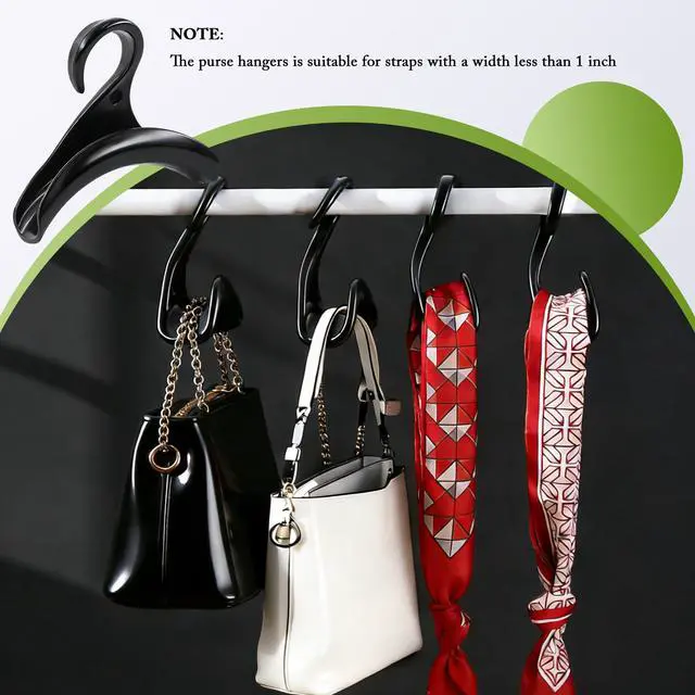 Alt view image 4 of 7 - 14Pcs Handbag Hangers Acrylic Handbag Hooks Purse Hanger Organizer Storage for Closet Organizer Storage Purses Tote Bag Backpacks Handbags Satchels (Black)