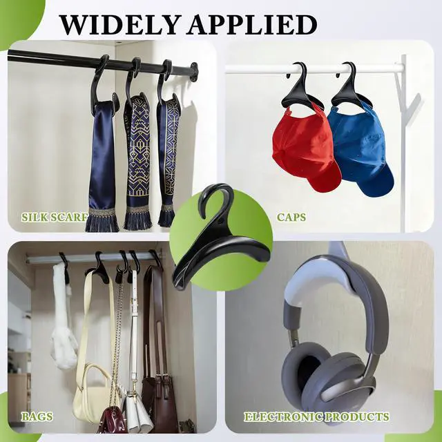 Alt view image 7 of 7 - 14Pcs Handbag Hangers Acrylic Handbag Hooks Purse Hanger Organizer Storage for Closet Organizer Storage Purses Tote Bag Backpacks Handbags Satchels (Black)