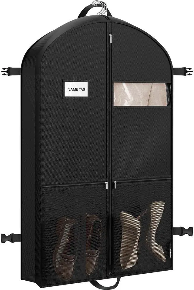 Main image of 43'' Travel Garment Bag with Pockets for Suits, Dresses, Coats, Heavy Duty 300D Polyester
