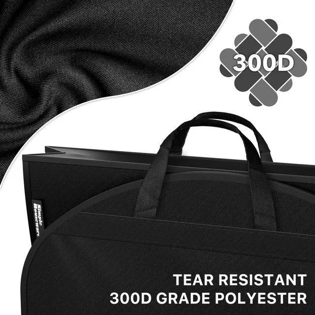 Alt view image 3 of 6 - 43'' Travel Garment Bag with Pockets for Suits, Dresses, Coats, Heavy Duty 300D Polyester