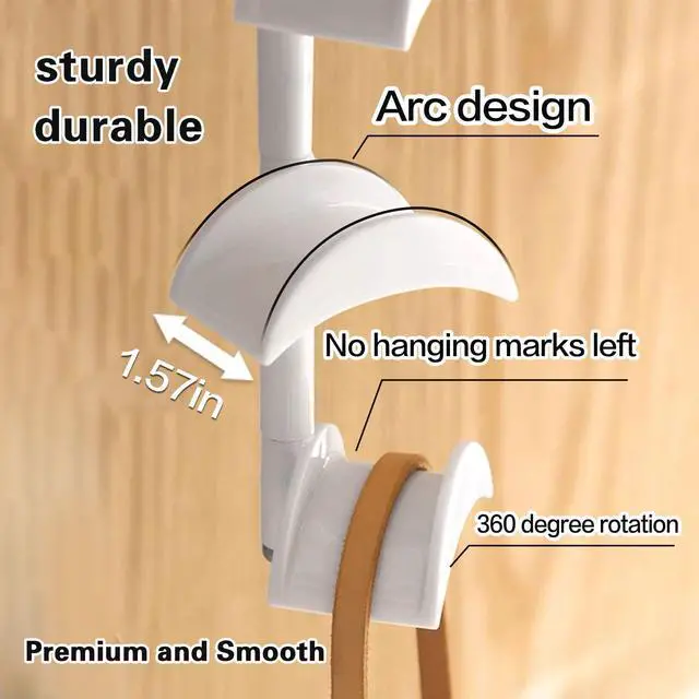 Alt view image 2 of 6 - Purse Organizer Purse Organizer for Closet Purse Hanger-360 °Rotation,Curved Design, No Fear of Deformation of The Bag StrapPremium and Smooth Purse Hook (White 1 Piece)