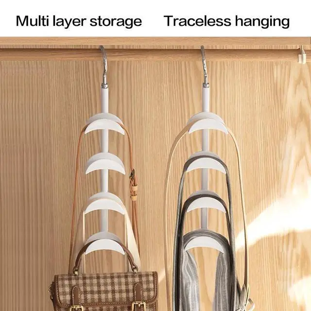Alt view image 5 of 6 - Purse Organizer Purse Organizer for Closet Purse Hanger-360 °Rotation,Curved Design, No Fear of Deformation of The Bag StrapPremium and Smooth Purse Hook (White 1 Piece)