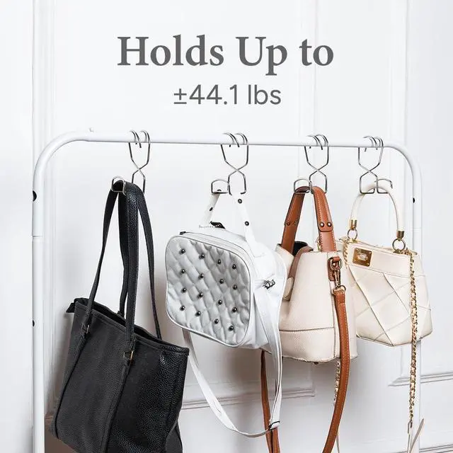 Alt view image 3 of 7 - Metal Purse Hanger Closet Set of 4 - Anti-Fall Heavy Duty Bag Organizer Hooks for Handbags, Backpacks & Totes, Durable Space Saving Bag Holder and Closet Hook