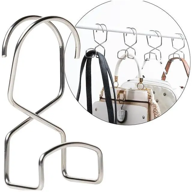 Main image of Metal Purse Hanger Closet Set of 4 - Anti-Fall Heavy Duty Bag Organizer Hooks for Handbags, Backpacks & Totes, Durable Space Saving Bag Holder and Closet Hook