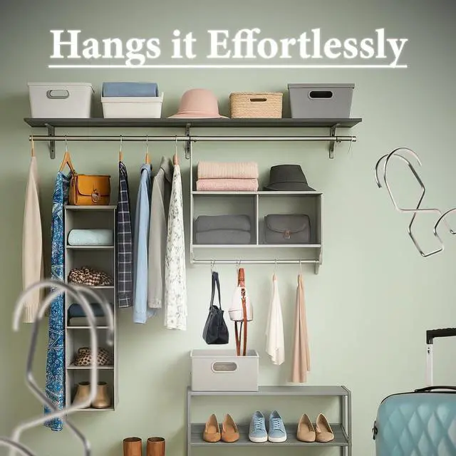 Alt view image 6 of 7 - Metal Purse Hanger Closet Set of 4 - Anti-Fall Heavy Duty Bag Organizer Hooks for Handbags, Backpacks & Totes, Durable Space Saving Bag Holder and Closet Hook