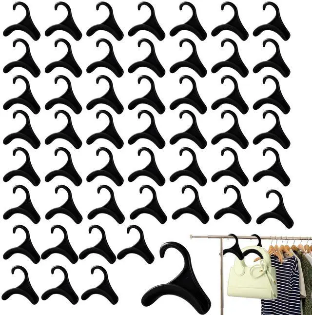 Main image of 50 Pcs Bag Hanger,Purse Holder for Closet Black Backpack Hanger Hook for Closet Organizer Storage Purses Tote Bag Backpacks Handbags Satchels (Black)