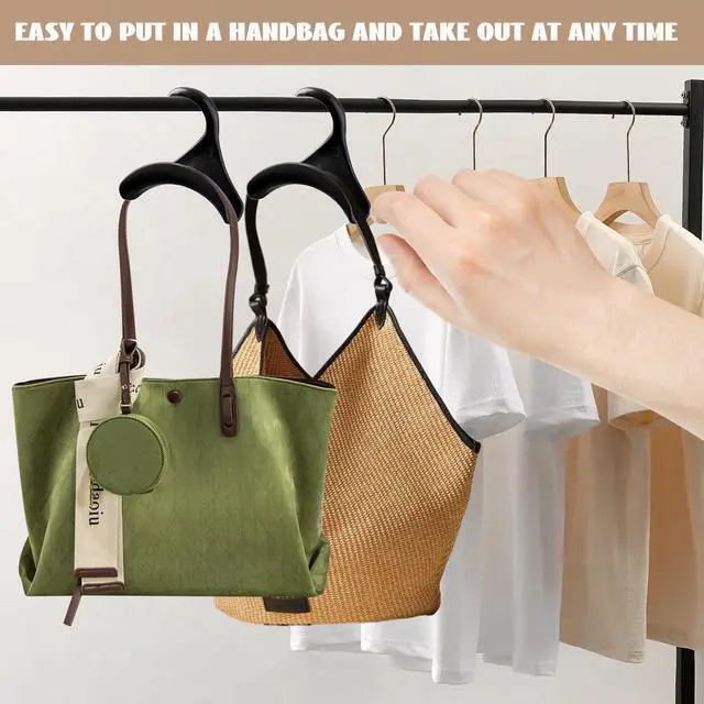 Alt view image 6 of 6 - 50 Pcs Bag Hanger,Purse Holder for Closet Black Backpack Hanger Hook for Closet Organizer Storage Purses Tote Bag Backpacks Handbags Satchels (Black)