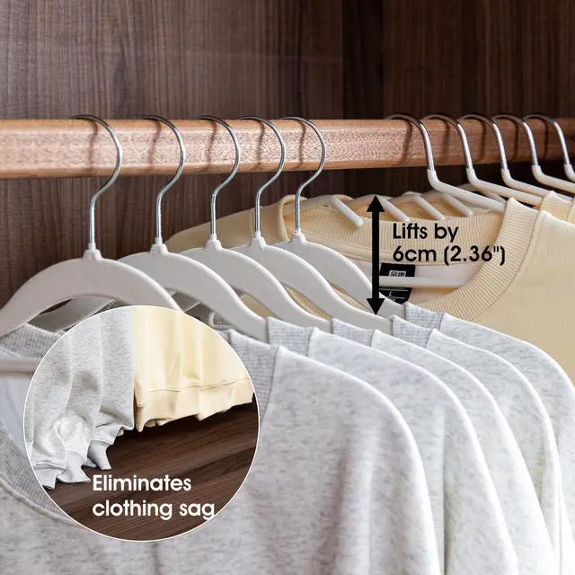 Alt view image 2 of 7 - Non-Slip Metal Clothes Hangers - 5 Pack, Space-Saving Short Neck Hangers for T-Shirts, Dresses, Tank Tops, Jackets (Black)