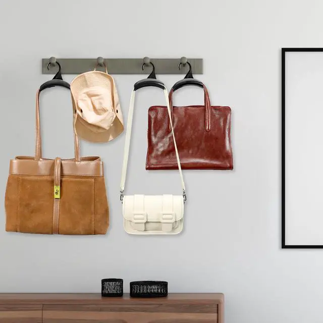 Alt view image 4 of 7 - 20-Pack Black Acrylic Purse Hanger Hooks Compact Closet Organizer for Handbags and Satchels 4.33" x 4.33" with 1.58" Thickness Crease-Free Design Suitable for Home Décor