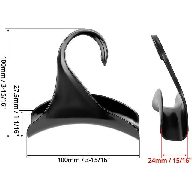 Alt view image 6 of 7 - 20-Pack Black Acrylic Purse Hanger Hooks Compact Closet Organizer for Handbags and Satchels 4.33" x 4.33" with 1.58" Thickness Crease-Free Design Suitable for Home Décor