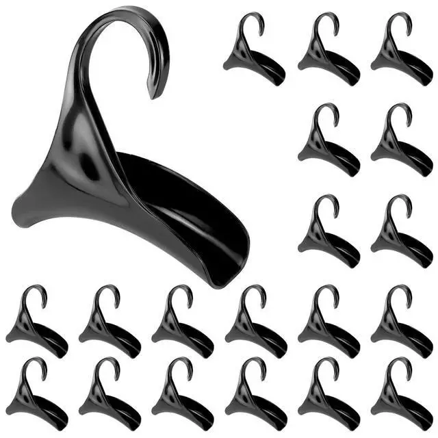 Alt view image 7 of 7 - 20-Pack Black Acrylic Purse Hanger Hooks Compact Closet Organizer for Handbags and Satchels 4.33" x 4.33" with 1.58" Thickness Crease-Free Design Suitable for Home Décor