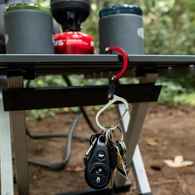 Alt view image 4 of 7 - HEROCLIP Carabiner Clip and Hook (Mini) for Travel, Luggage, Purse and Small Bags, Orange, 2 Pack