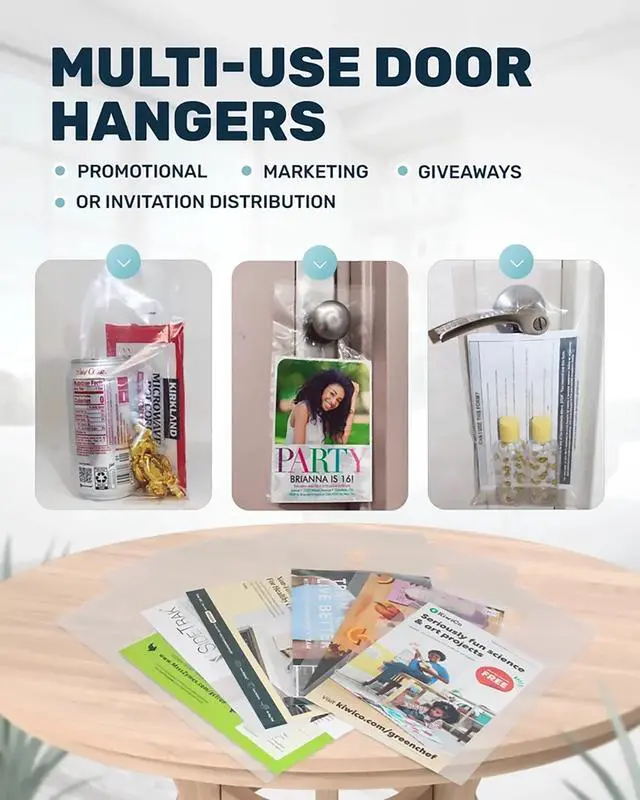 Alt view image 5 of 7 - Plastic Door Hanger Bags 1000 Pack - 6 x 12 In, Clear Door Hanger Bags