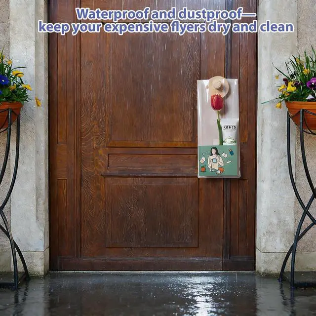Alt view image 5 of 7 - 1000-Pack 6X12 Door Hanger Bags, Clear Door Hanger Bags For Flyers, Greeting Cards, Small Gifts, Announcements, Brochures To Keepping Dry And Prevent Them From Being Blown Away