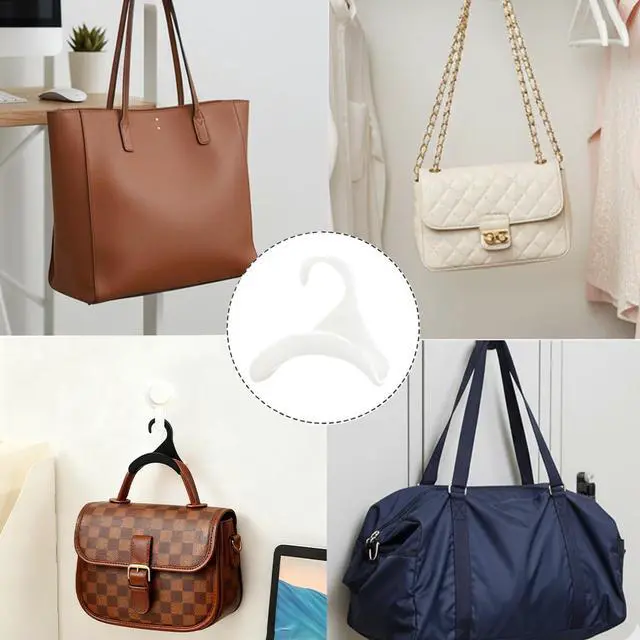Alt view image 4 of 5 - 16 Pcs Purse Hanger Hook Acrylic White Bag Organizer Tote Hanger Closet Organizer Storage for Storing Tie Handbags Belt Tote Bag Satchels(White)