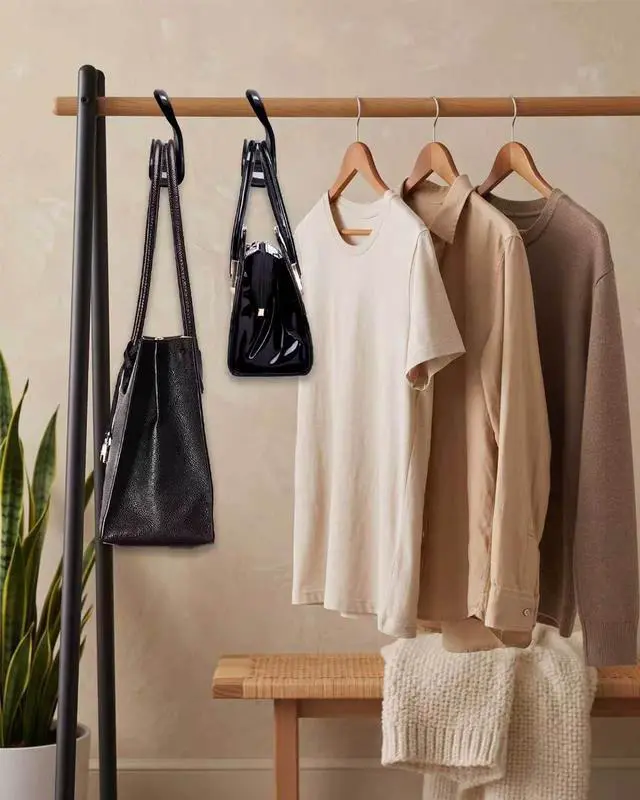 Alt view image 3 of 7 - Purse Hanger Closet, Bag Hanger 11PCS Purse Holder for Closet Backpack Hanger Hook for Organizer Storage Purses Tote Bag Backpacks Handbags(Black)