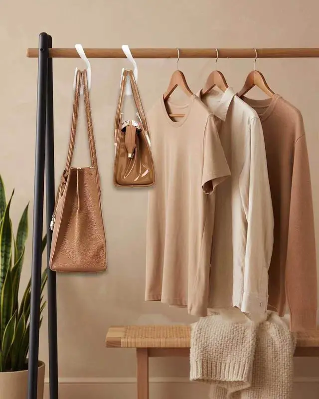 Alt view image 3 of 7 - Purse Hanger, Bag Hanger for Closet 11PCS Purse Holder Backpack Hanger Hook for Organizer Storage Purses Tote Bag Backpacks Handbags(White)