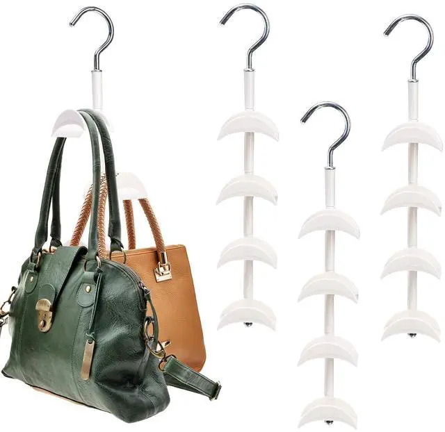 Main image of 3 Pack Purse Hanger for Closet, 360°Rotatable Handbag Tote Bag Hooks, Space Saving 4 in 1 Bag Hanging Organizer for Belt, Scarves, Hat, Keep Straps in Good Shape