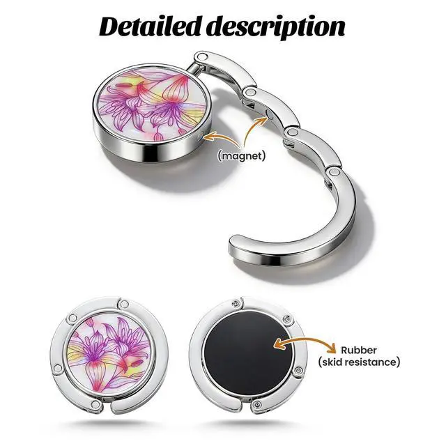 Alt view image 4 of 7 - Set of 6 Mixed Pattern Foldable Womens Bag Purse Hook Handbag Hanger Holder