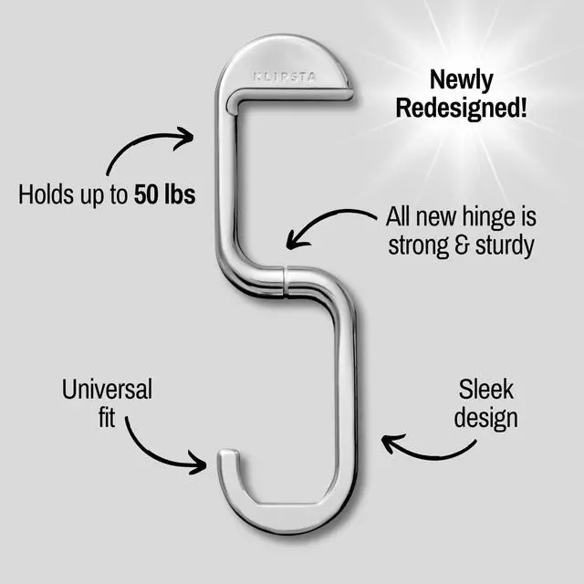 Alt view image 2 of 7 - FLIP Bag Hook - Newly Redesigned. Portable Purse Hanger for Table with Magnetic Closure - Now Holds up to 50 lbs (Silver)