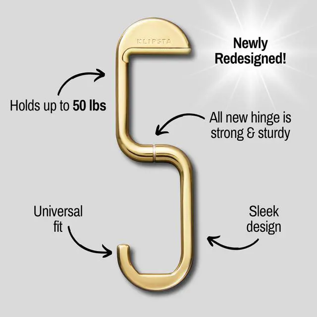 Alt view image 2 of 7 - FLIP Bag Hook - Newly Redesigned. Portable Purse Hanger for Table with Magnetic Closure - Now Holds up to 50 lbs (Gold)