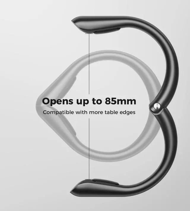 Alt view image 4 of 6 - Matte Black Bag Hook 33lb Heavy Duty Purse Hanger for Desk