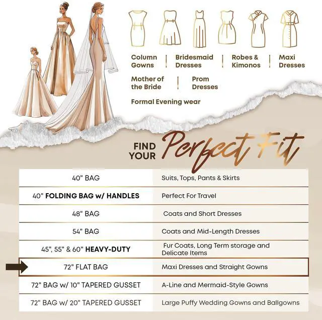 Alt view image 3 of 6 - 72" Long Dress Bags for Gowns - Wedding Dress Garment Bag for Dresses - Long Garment Bags for Hanging Clothes & Closet Storage - Durable Travel Bag for Women with ID Window