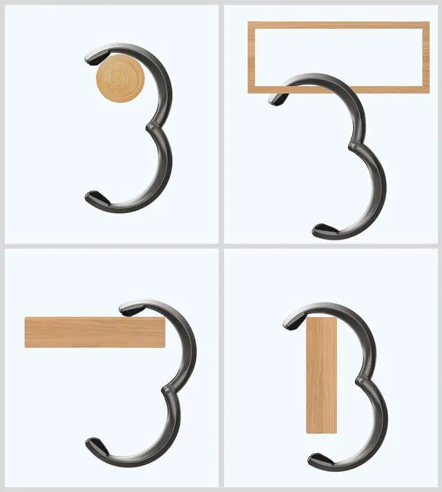 Alt view image 3 of 7 - Bag Hook Hanger, Holds Up to 33LB, Purse Holder for Desk, Under Table Bar Handbag Hanger - Stylish Storage Hook - Gun Metal