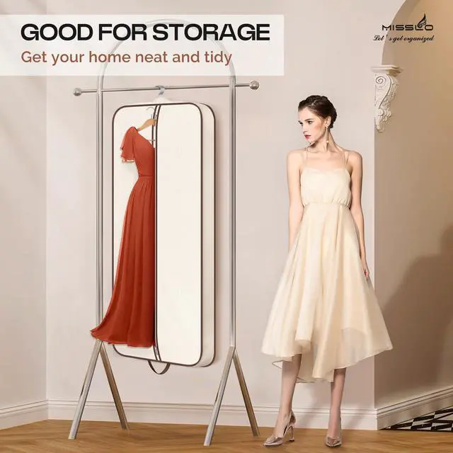Alt view image 6 of 7 - 60" Foldable Garment Bags for Travel for Women Dress Bags for Gowns Long Hanging Bag for Closet Storage Dress Protector Bag for Gowns, Suits, Coats, Beige
