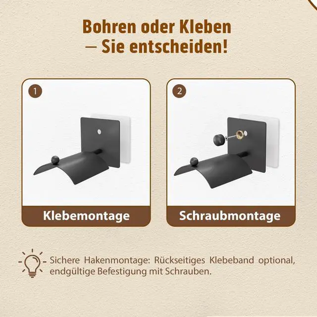 Alt view image 7 of 7 - Wall Mounted Purse Organizer for Closet Arc Handbag Holder Protects Handles & Saves Space, Adhesive or Screw Mount, Purse Hanger for Bedroom, Entryway, Office & Closet Storage / Organization, Black