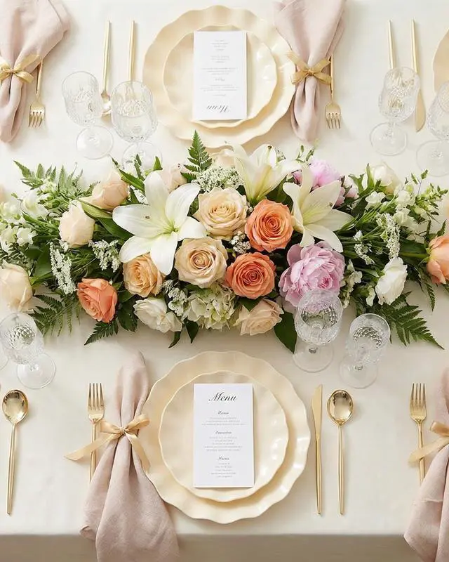 Alt view image 5 of 7 - 24 Pcs Plastic Plates Reusable,Unbreakable Dinner Plates, Scalloped Plastic Plates, Dishwasher Safe,Ivory Plate Sets Perfect for Parties, Birthday, Picnics, BPA Free(12Guests)