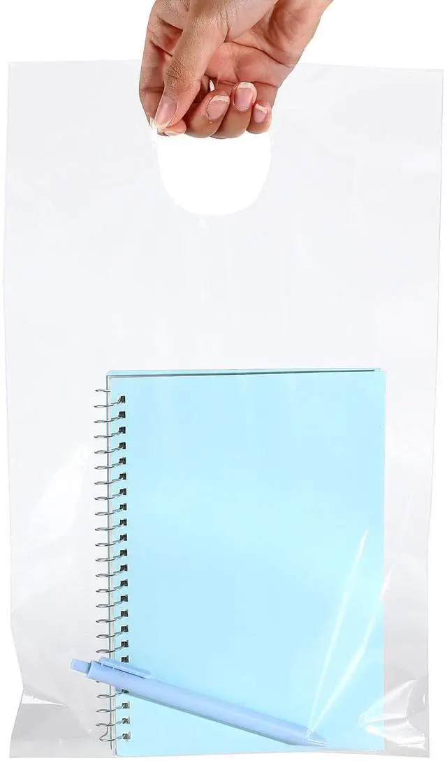Alt view image 3 of 7 - 240 Pcs Door Hanger Bags Hanging Clear Plastic Poly Waterproof Perforated Newspaper Bag for Door Knob Flyers Newspapers Mail Magazine Notice Brochures Outdoor Avoid Dirt (9 x 12 Inch)