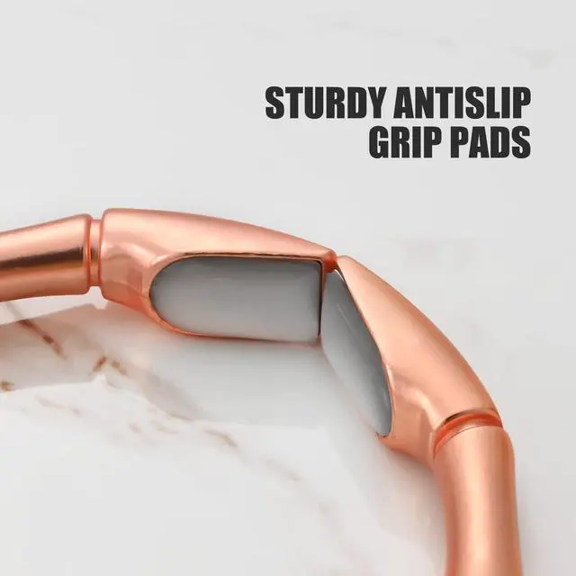 Alt view image 2 of 7 - Bag Hook Hanger, Holds Up to 33LB, Purse Hook for Desk, Under Table Bar Handbag Hanger, ledges, etc. Stylish Purse Holder Storage, Handbag Clips Hooks Holder Ring (S-Matte Rose Gold)