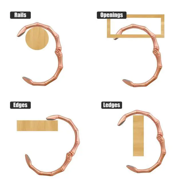 Alt view image 3 of 7 - Bag Hook Hanger, Holds Up to 33LB, Purse Hook for Desk, Under Table Bar Handbag Hanger, ledges, etc. Stylish Purse Holder Storage, Handbag Clips Hooks Holder Ring (S-Matte Rose Gold)