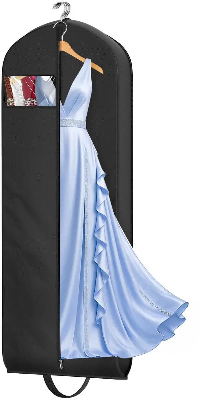Main image of 65" Long Garment Bags for Travel for Women 4" Gusseted Dress Bags for Gowns Waterproof Dress Protector Bag for Closet Storage Clothing Covers for Hanging Clothes Wedding Dresses Storage