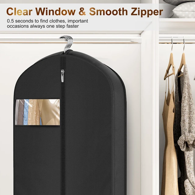 Alt view image 4 of 7 - 65" Long Garment Bags for Travel for Women 4" Gusseted Dress Bags for Gowns Waterproof Dress Protector Bag for Closet Storage Clothing Covers for Hanging Clothes Wedding Dresses Storage