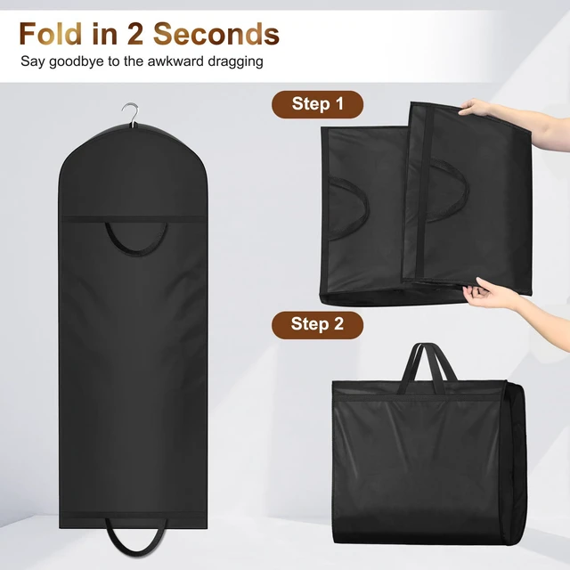 Alt view image 7 of 7 - 65" Long Garment Bags for Travel for Women 4" Gusseted Dress Bags for Gowns Waterproof Dress Protector Bag for Closet Storage Clothing Covers for Hanging Clothes Wedding Dresses Storage