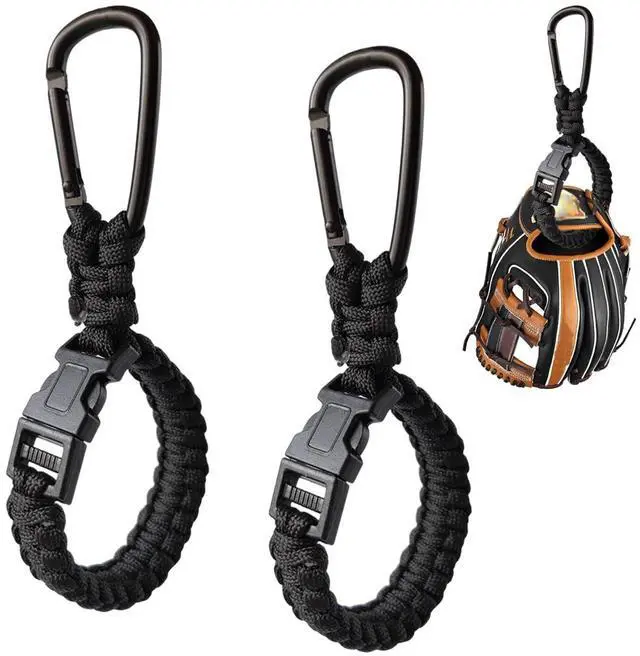 Main image of 2 PCS Baseball Glove Clip for Hanging Bags, Paracord Gear Holder with Hook Clip, Portable Sports Equipment Drying Rack for Baseball Softball Gloves, Travel Accessory for Athletes
